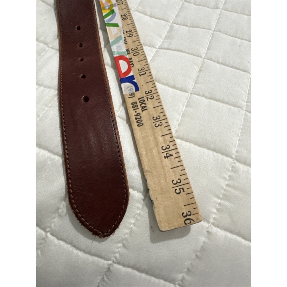 Fossil Womens Brown Leather Belt Gold Buckle Medium Leather Adjustable Solid - Picture 6 of 15